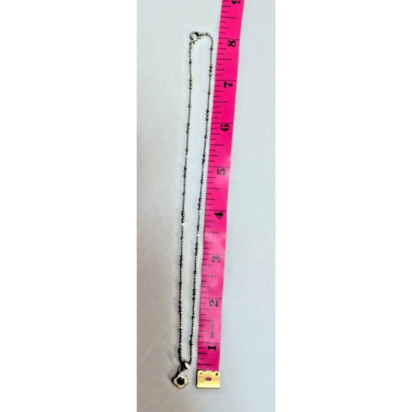 925 Evil Eye Tiny Dark Blue Dot Pendant Necklace 16 Inches darker silver finish - Picture 4 of 4